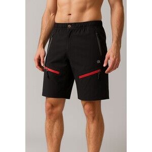 Little Donkey Andy Mens Black Hiking Shorts M Outdoor Cargo Quick Dry Zip NWT